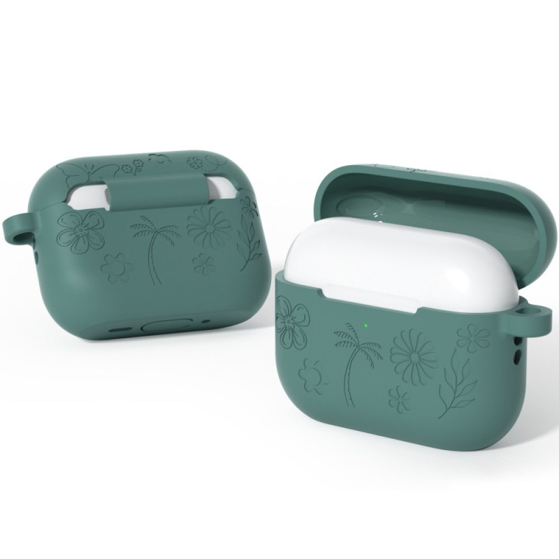 Coque AirPods Pro 3 Motif Floral et Mousqueton