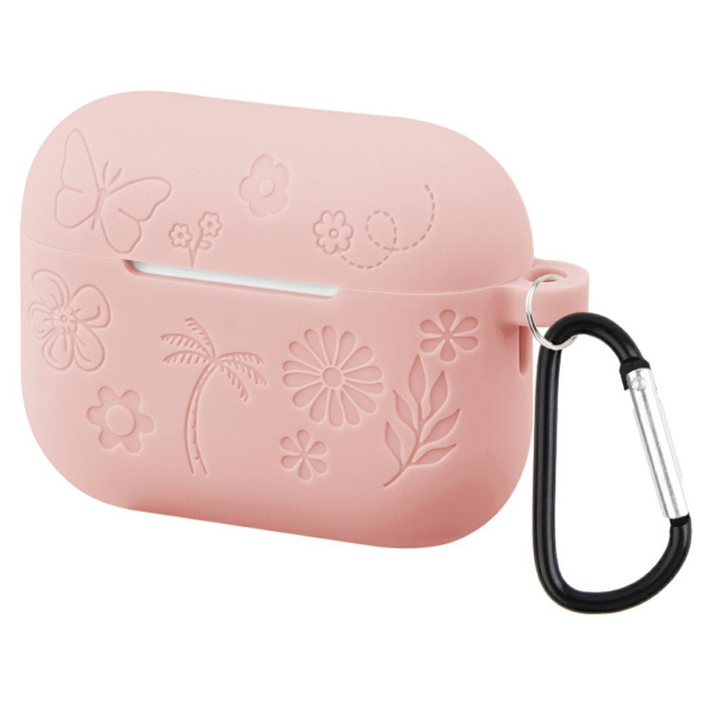 Coque AirPods Pro 3 Motif Papillons avec Mousqueton