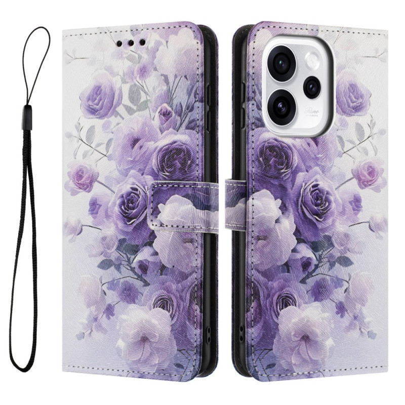 Housse Oppo Reno 15 5G Roses Violettes