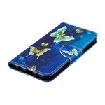 Housse Samsung Galaxy A10 Papillons Dorés