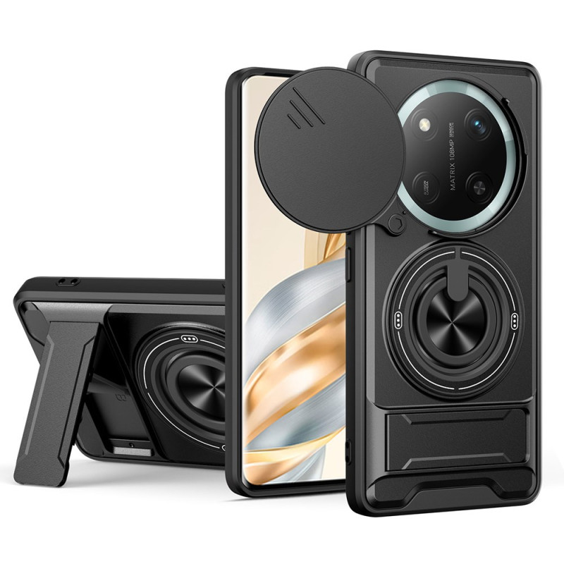 Coque Honor Magic 7 Lite / X9c Anneau-Support et Protection Caméra Coulissante