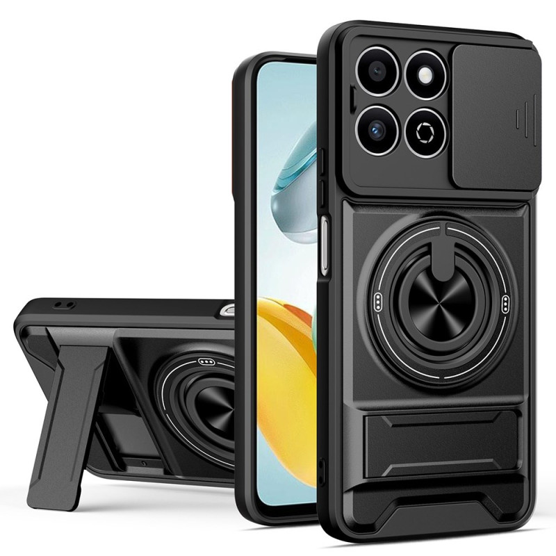Coque Honor X7c 5G / 4G / 200 Smart 5G Magnétique avec Anneau-Support et Protection Caméra Coulissante