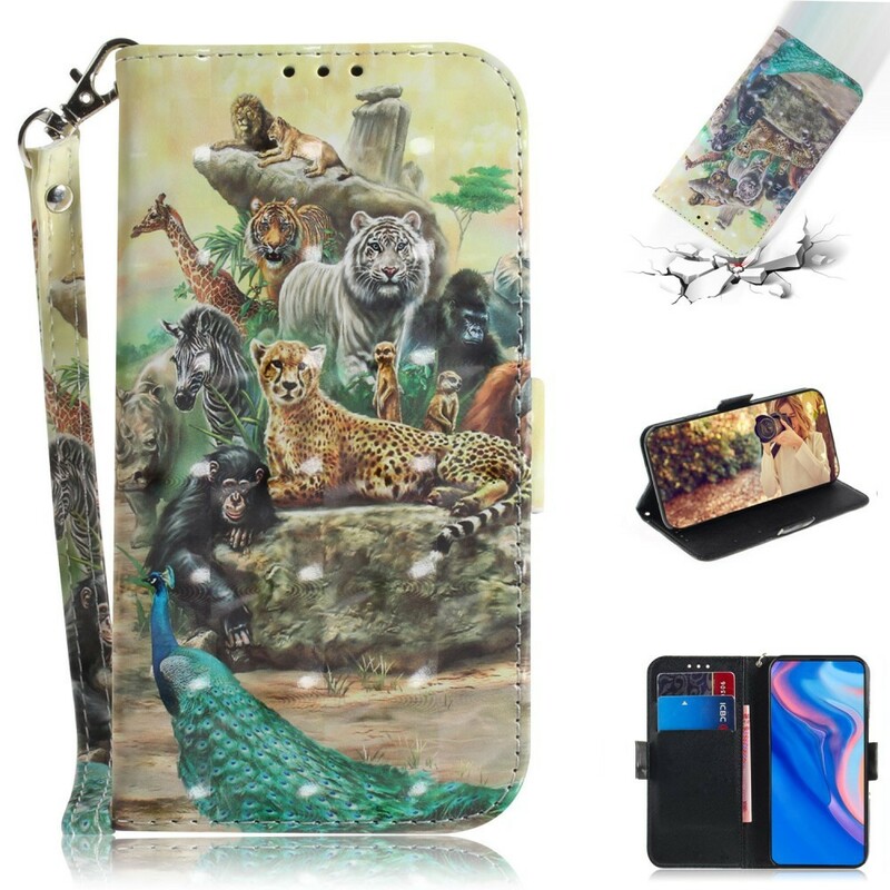 Housse Huawei P Smart Z Animaux Safari à Lanière Housse Huawei P Smart Z Animaux Safari à Lanière