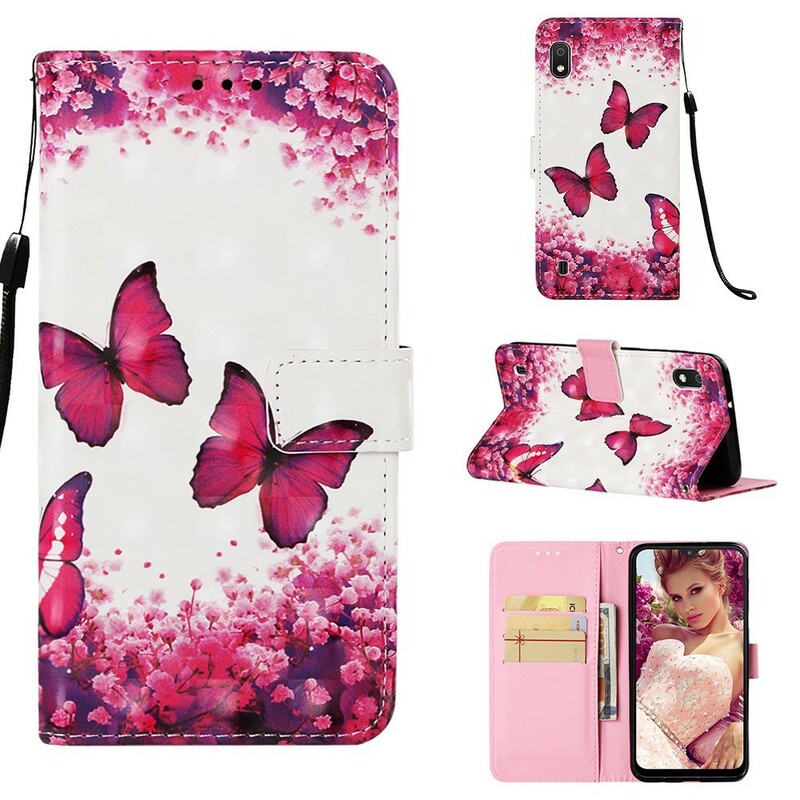 Housse Samsung Galaxy A10 Papillons Rouges Housse Samsung Galaxy A10 Papillons Rouges