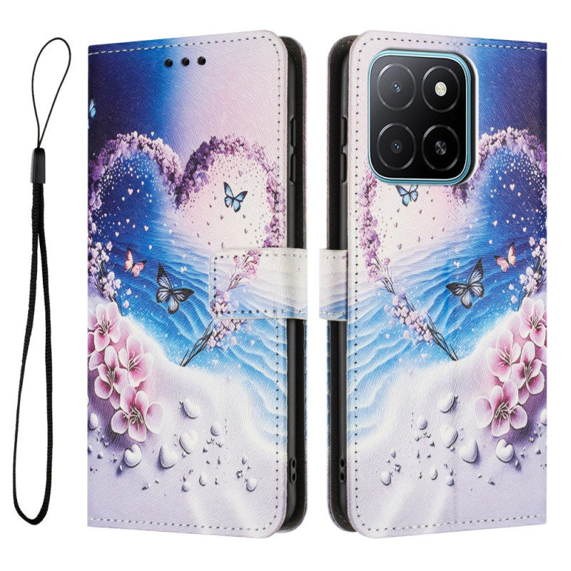 Housse Honor X6c 4G / X5b / X5b Plus Papillon et Cœur