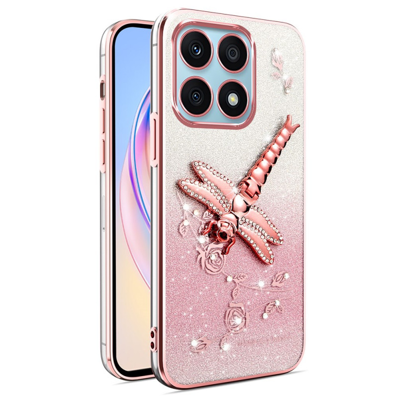 Coque Honor X6a 4G Support Libellule et Paillettes