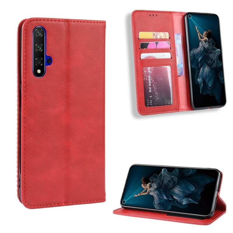 Flip Cover Honor 20 Effet Cuir Vintage Stylisé Flip Cover Honor 20 Effet Cuir Vintage Stylisé