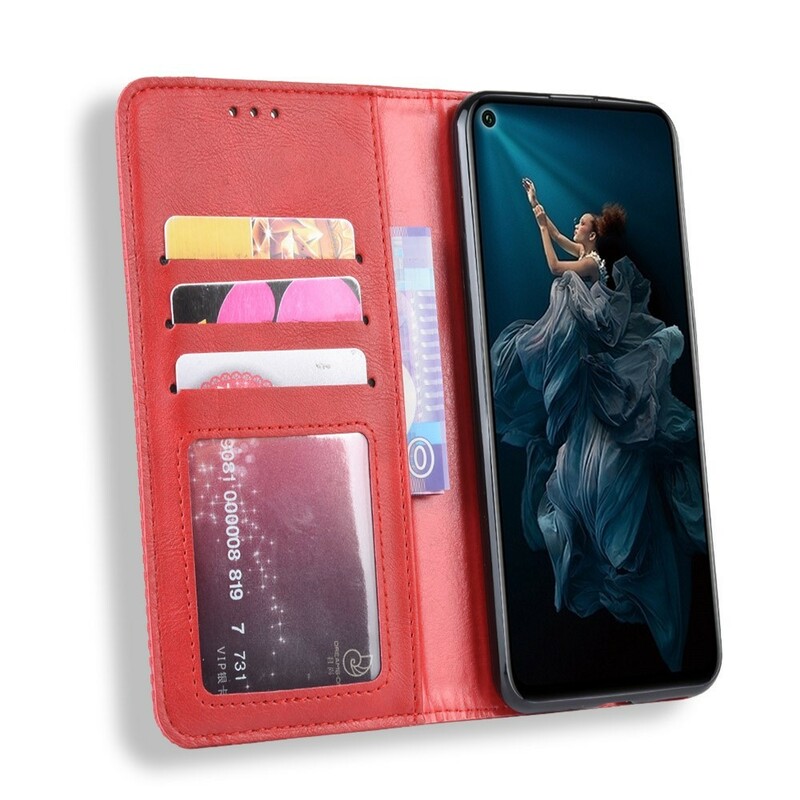 Flip Cover Honor 20 Effet Cuir Vintage Stylisé Flip Cover Honor 20 Effet Cuir Vintage Stylisé
