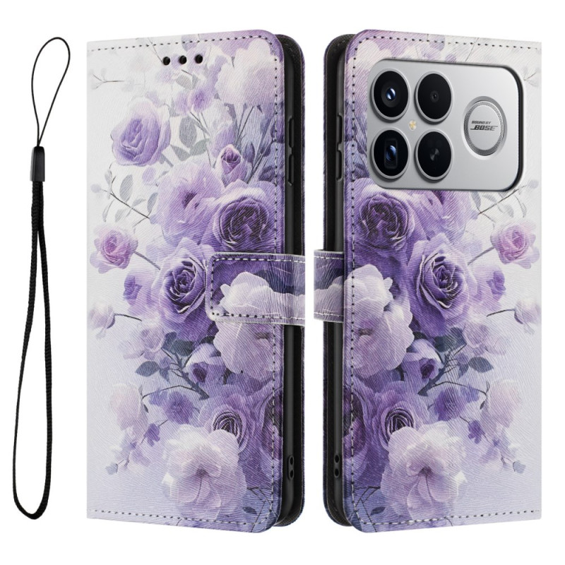 Housse Poco F8 Ultra Roses Violettes