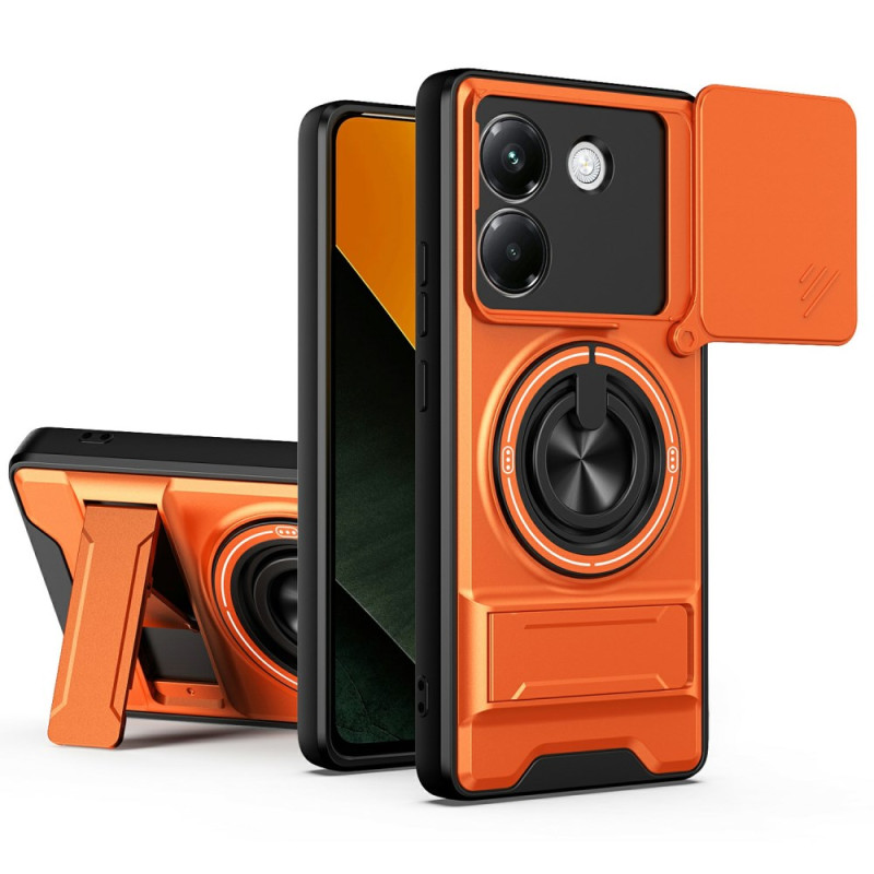 Coque Poco M7 Pro 5G Magnétique Anneau-Support et Protection Caméra Coulissante
