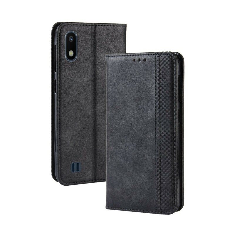 Flip Cover iSamsung Galaxy A10 Effet Cuir Vintage Stylisé