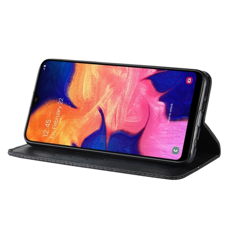 Flip Cover iSamsung Galaxy A10 Effet Cuir Vintage Stylisé Flip Cover iSamsung Galaxy A10 Effet Cuir Vintage Stylisé