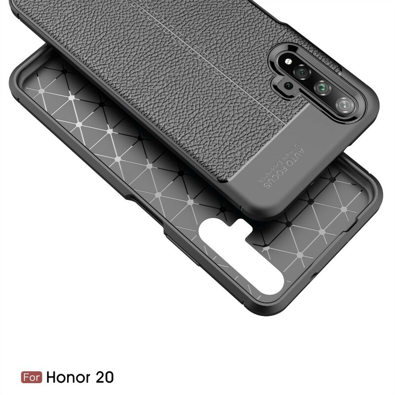 Coque Honor 20 Effet Cuir Litchi Double Line Coque Honor 20 Effet Cuir Litchi Double Line