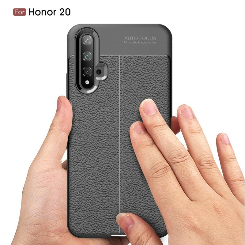 Coque Honor 20 Effet Cuir Litchi Double Line Coque Honor 20 Effet Cuir Litchi Double Line