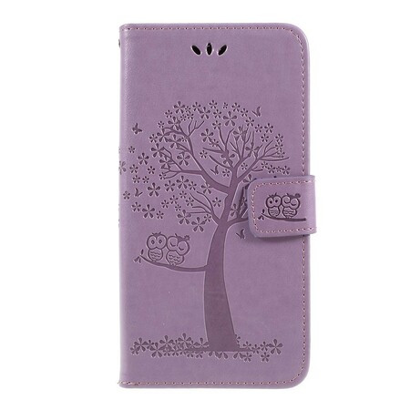 Housse Samsung Galaxy A10 Arbre et Hiboux à Lanière