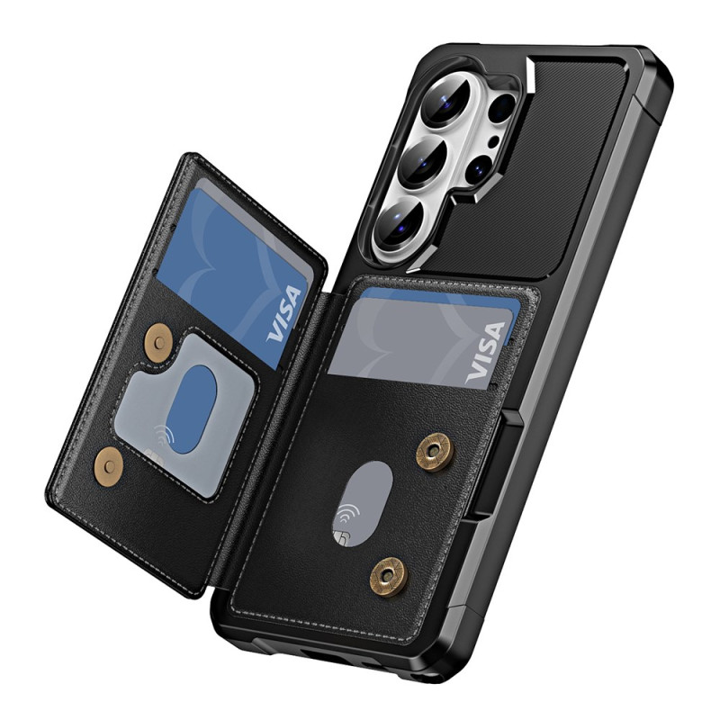 Coque Samsung Galaxy S26 Ultra Porte-Cartes Effet Métal