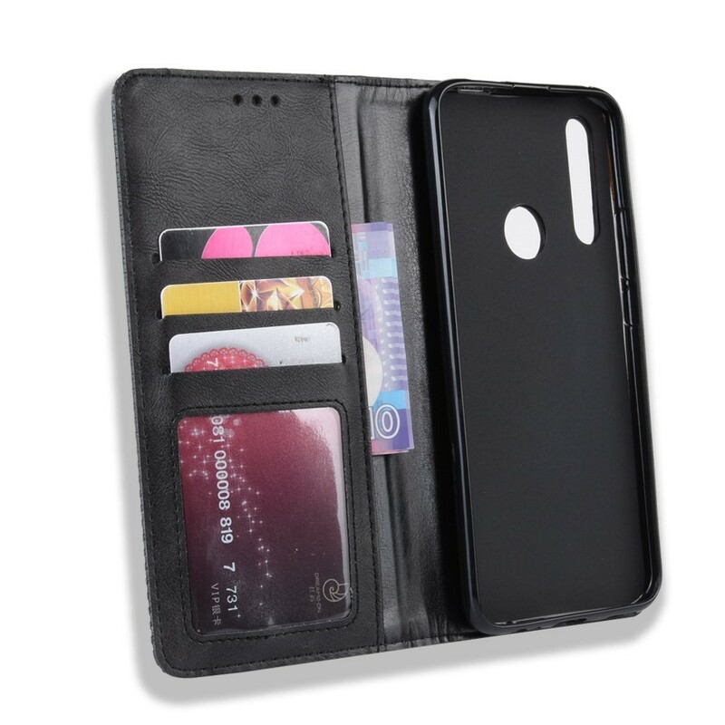 Flip Cover Huawei P Smart Z Effet Cuir Vintage Stylisé Flip Cover Huawei P Smart Z Effet Cuir Vintage Stylisé