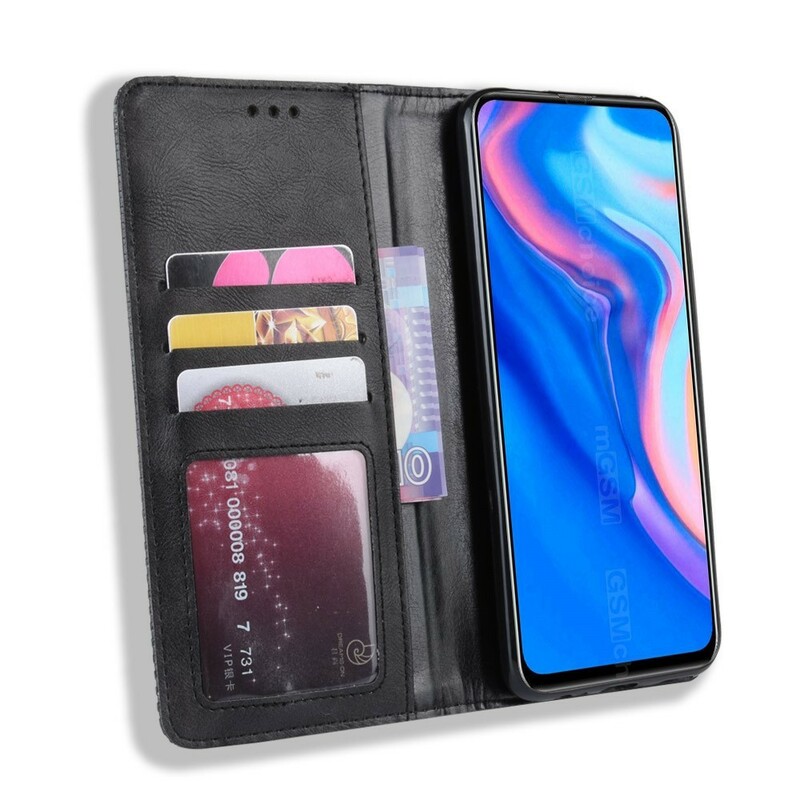 Flip Cover Huawei P Smart Z Effet Cuir Vintage Stylisé Flip Cover Huawei P Smart Z Effet Cuir Vintage Stylisé