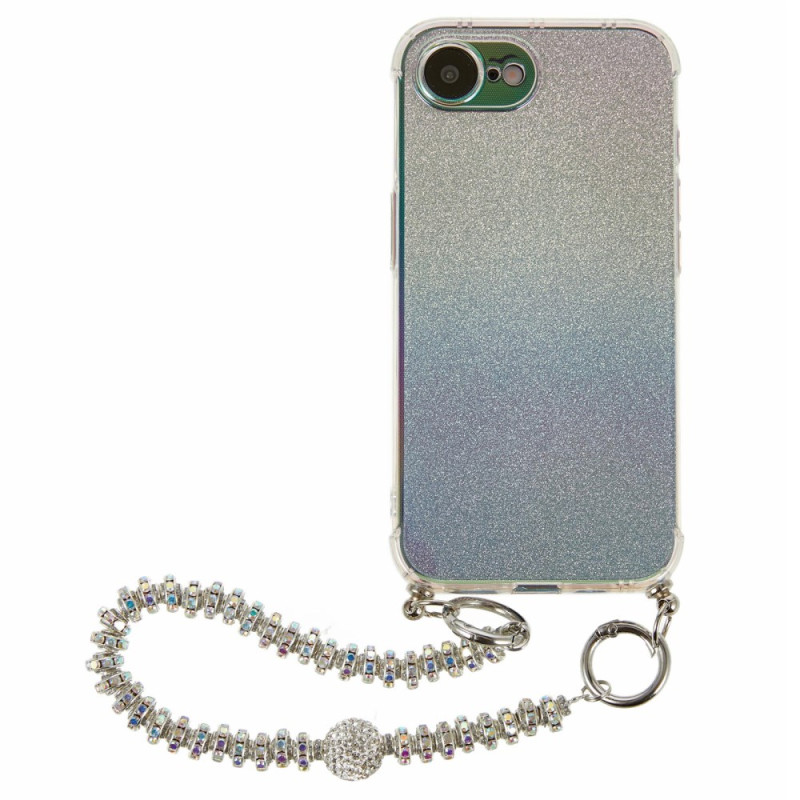 Coque iPhone 17E / 16E Paillettes Dégradées et Lanière
