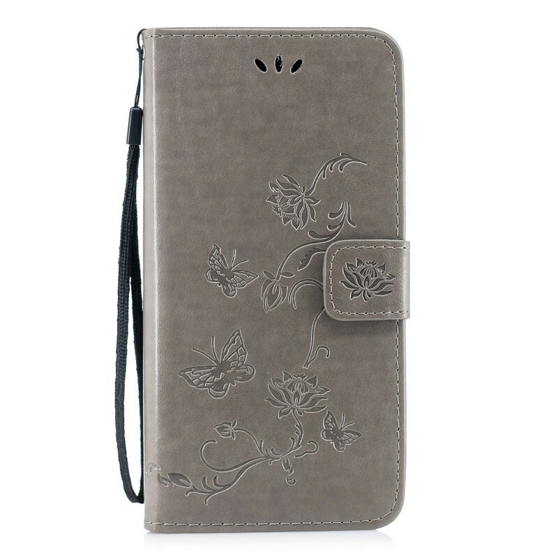 Housse Huawei P Smart Z Papillons Et Fleurs À Lanière Housse Huawei P Smart Z Papillons Et Fleurs À Lanière