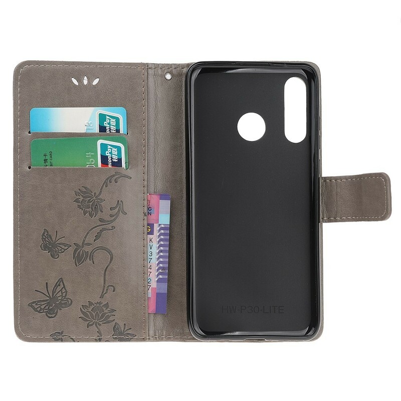 Housse Huawei P Smart Z Papillons Et Fleurs À Lanière Housse Huawei P Smart Z Papillons Et Fleurs À Lanière