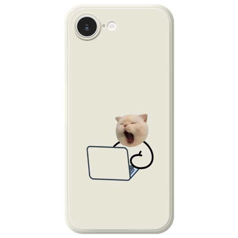 Coque iPhone 17E / 16E Bord Droit Chat Travailleur