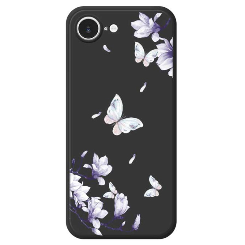 Coque iPhone 17E / 16E Bord Droit Papillon et Magnolia