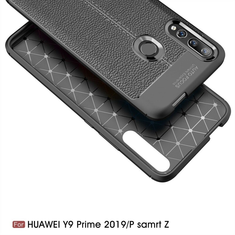 Coque Huawei P Smart Z Effet Cuir Litchi Double Line