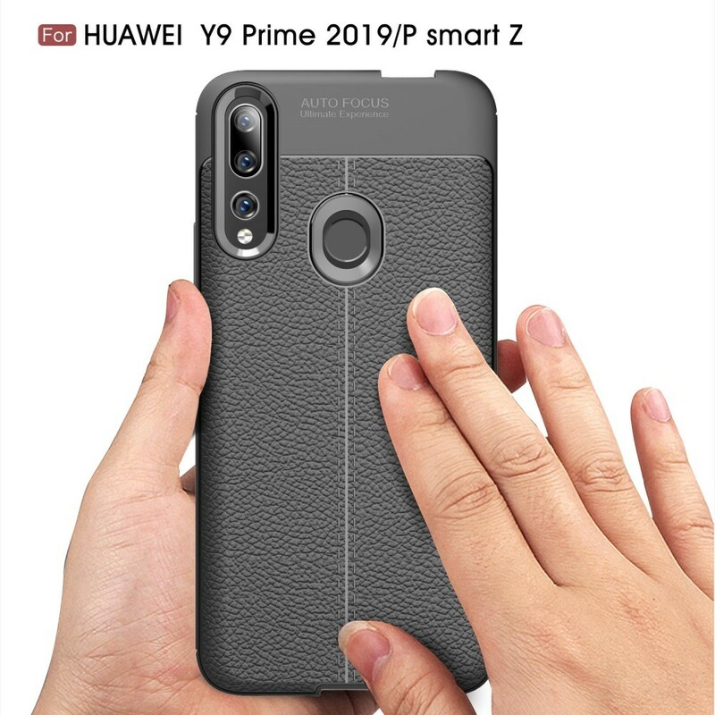 Coque Huawei P Smart Z Effet Cuir Litchi Double Line