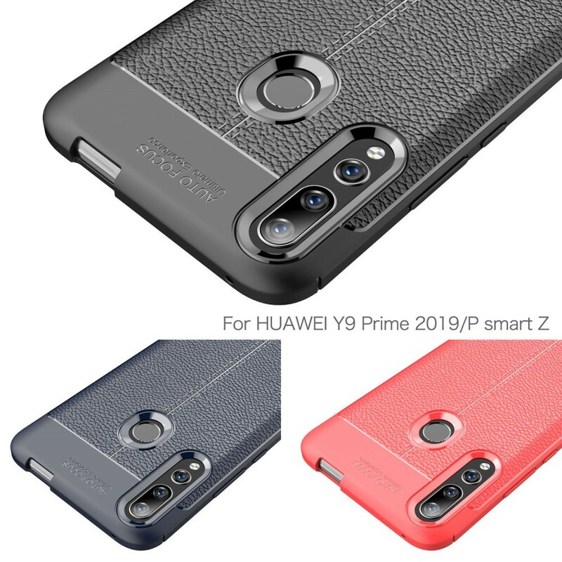 Coque Huawei P Smart Z Effet Cuir Litchi Double Line