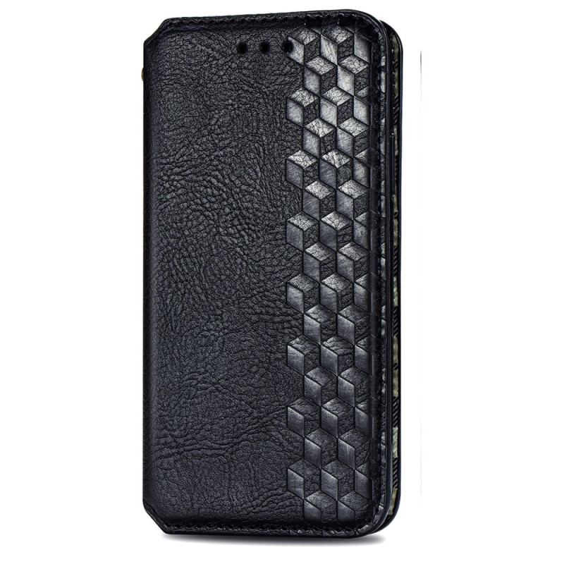 Flip Cover Xiaomi 17 Effet Daim Frise Motif Losange