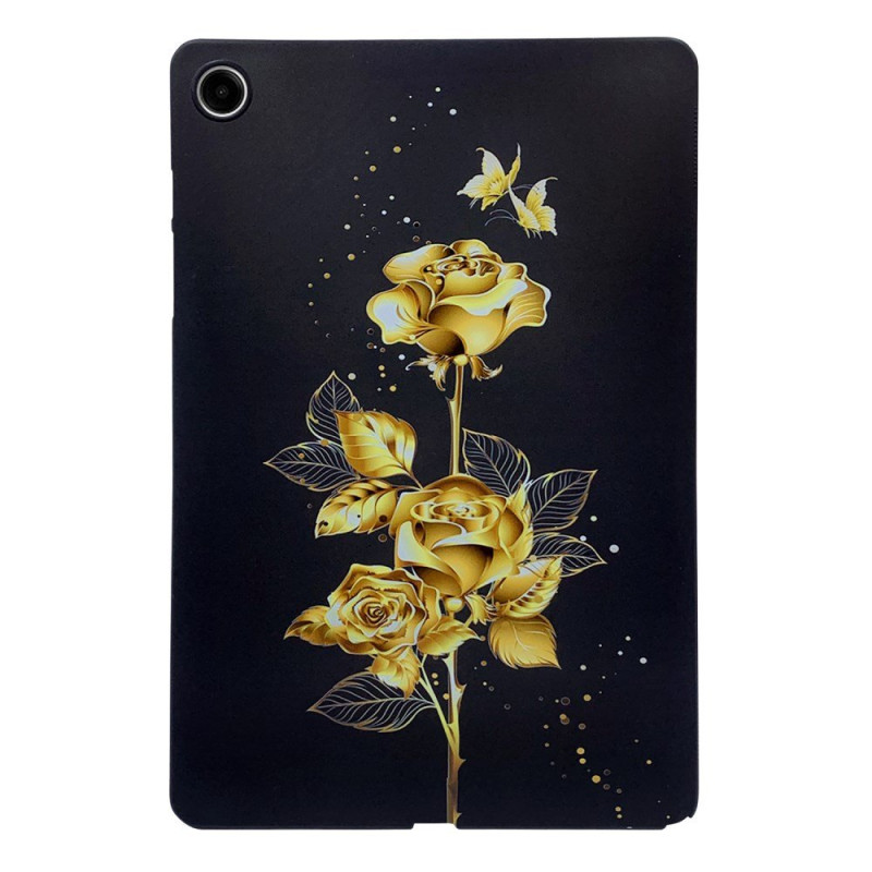 Coque Samsung Galaxy Tab A11 Plus Papillon Doré et Rose