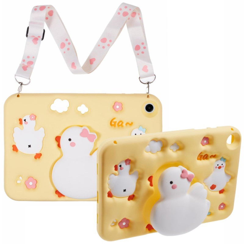 Coque Samsung Galaxy Tab A11 Plus / A9 Plus Canard 3D avec Bandoulière