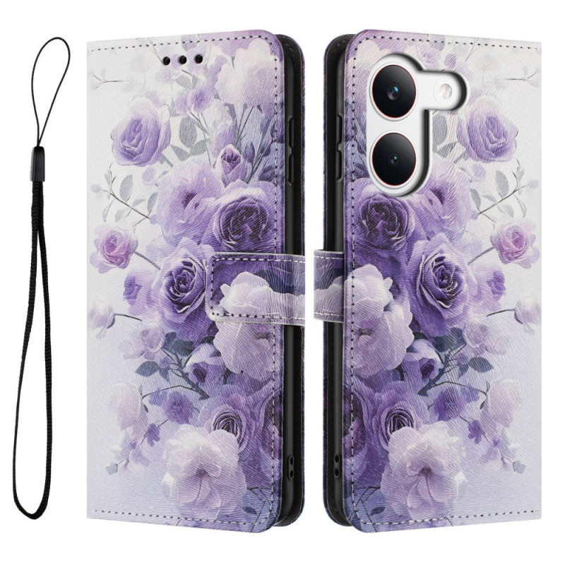 Housse Poco X8 Pro 5G Roses Violettes