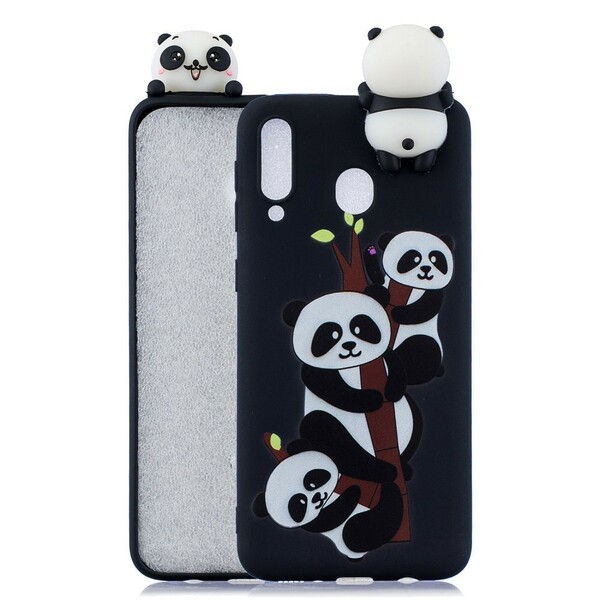 Coque Samsung Galaxy A40 3D Pandas Sur Le Bambou
