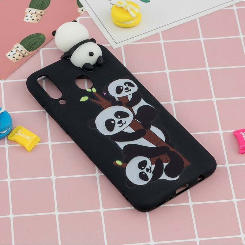 Coque Samsung Galaxy A40 3D Pandas Sur Le Bambou