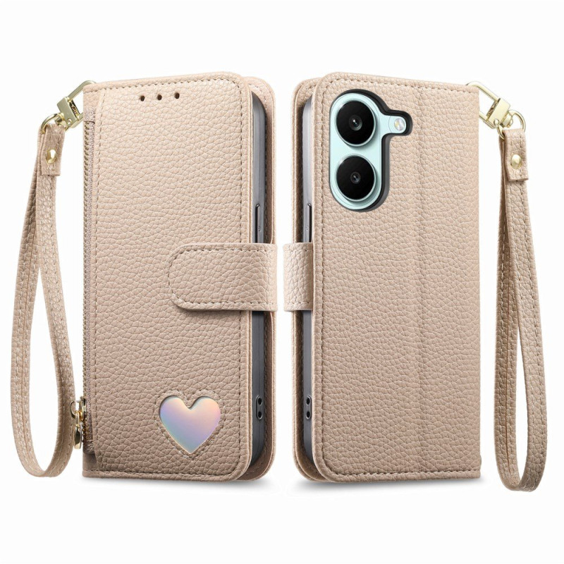 Housse Poco X8 Pro 5G Portefeuille Design Coeur