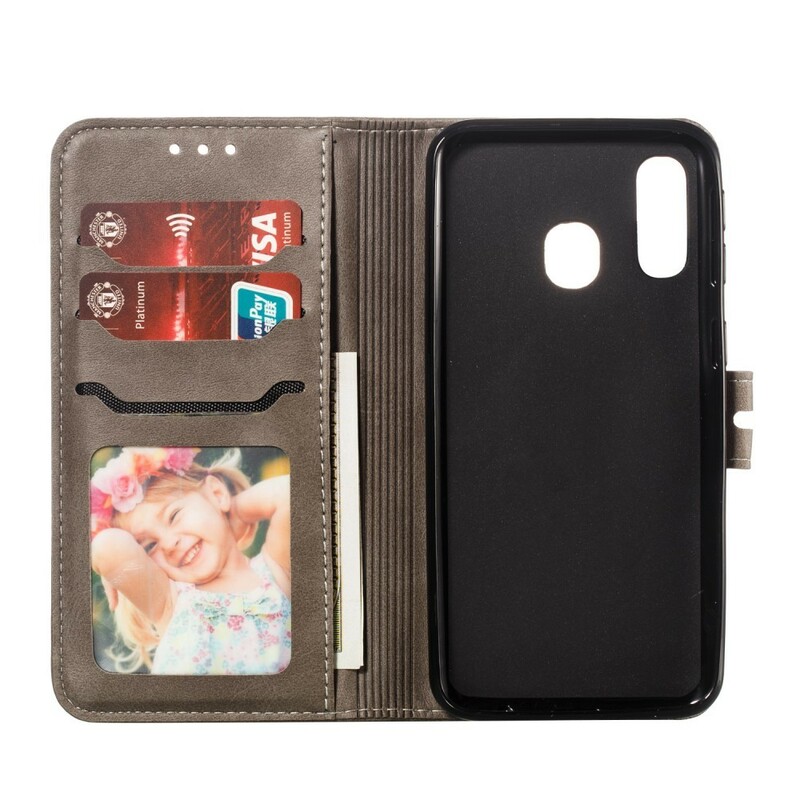 Housse Samsung Galaxy A40 Simili Cuir Chaton Housse Samsung Galaxy A40 Simili Cuir Chaton