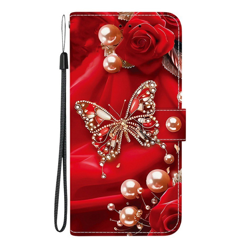 Housse Oppo A6 5G / A6X 5G / 4G Papillon Nacré Rose