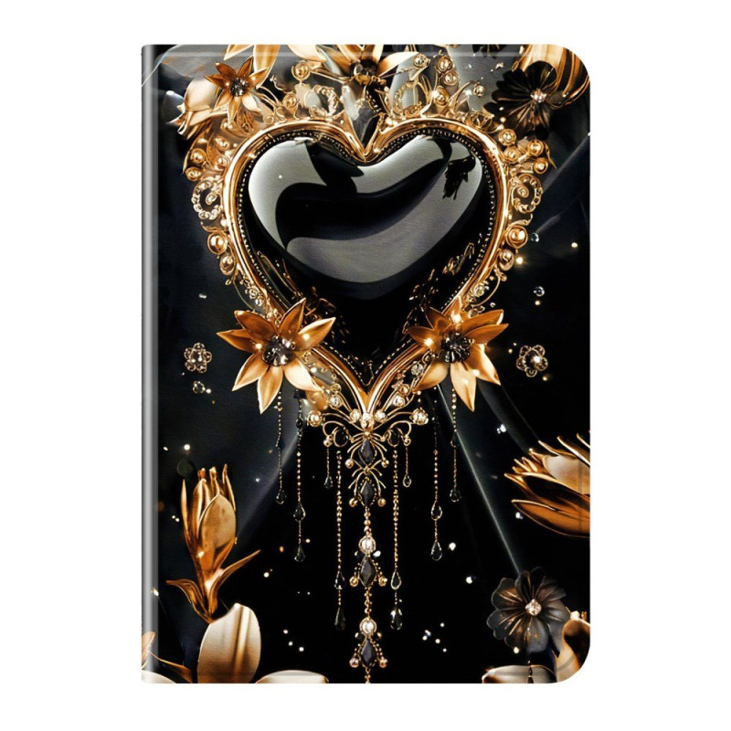 Étui Xiaomi Redmi Pad 2 Cœur Noir et Or