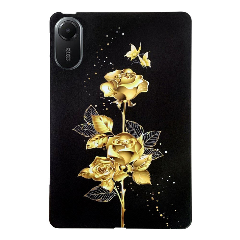 Coque Xiaomi Redmi Pad 2 Papillons Dorés et Roses
