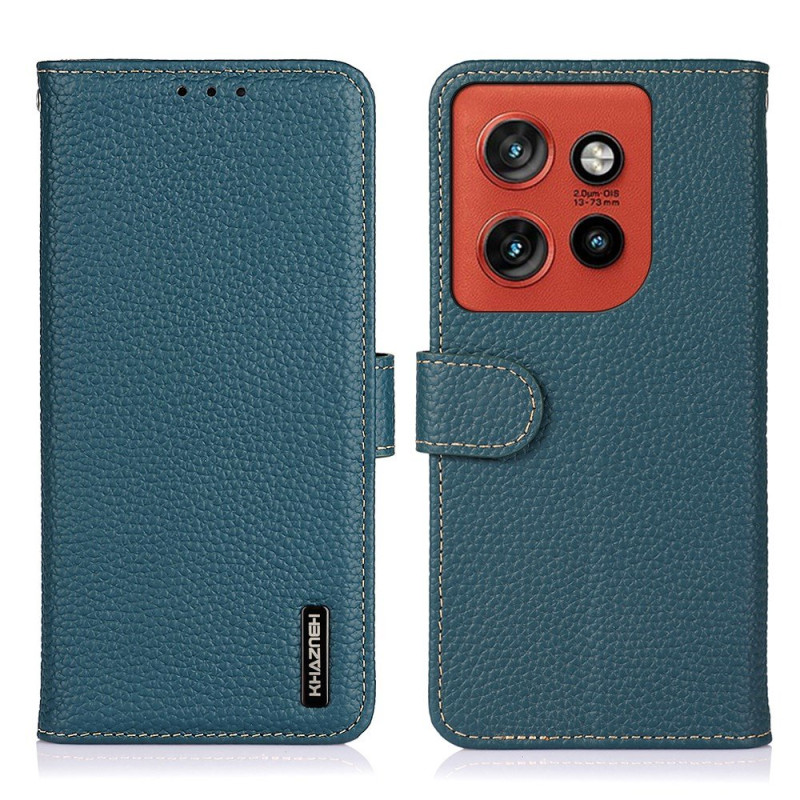 Housse Motorola Edge 60 Neo / 50 Neo Vrai Cuir KHAZNEH