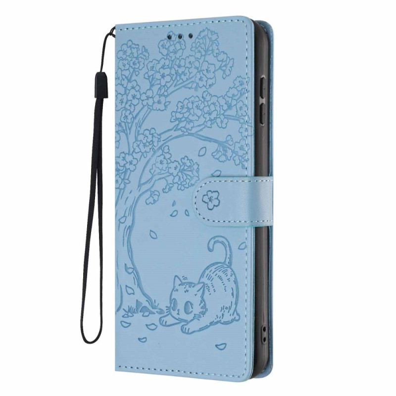 Housse Motorola Edge 70 Chat et Arbre avec Lanière