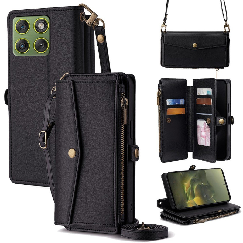 Housse Motorola Edge 70 Portefeuille avec Bandoulière