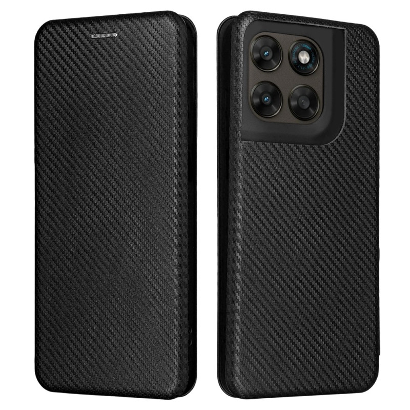 Flip Cover Moto G77 / G67 Fibre Carbone
