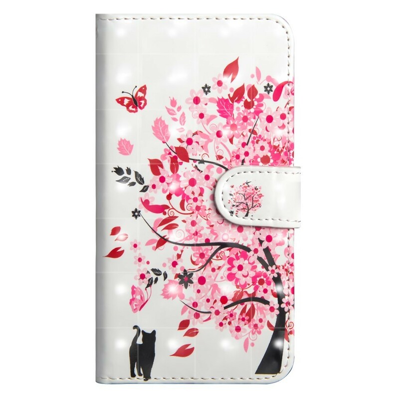 Housse Xiaomi Redmi Note 7 Arbre Rose et Chat Noir Housse Xiaomi Redmi Note 7 Arbre Rose et Chat Noir