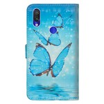 Housse Xiaomi Redmi Note 7 Papillons Bleus Volants Housse Xiaomi Redmi Note 7 Papillons Bleus Volants