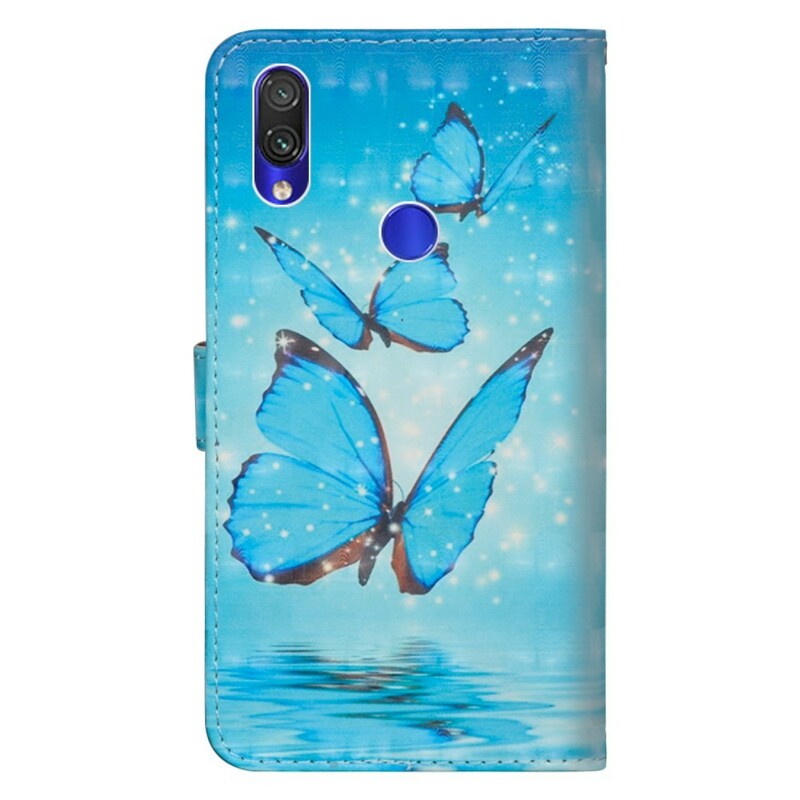 Housse Xiaomi Redmi Note 7 Papillons Bleus Volants