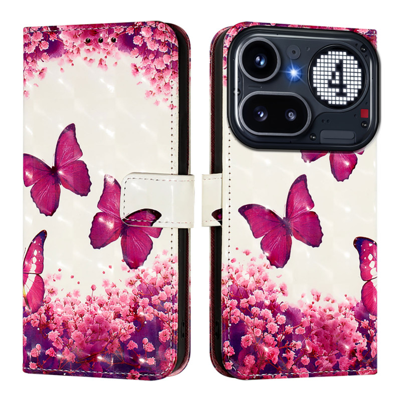 Housse Nothing Phone (4a) Pro Papillons Rouges