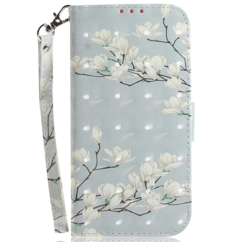 Housse Xiaomi Redmi A7 Pro Magnolias à Lanière